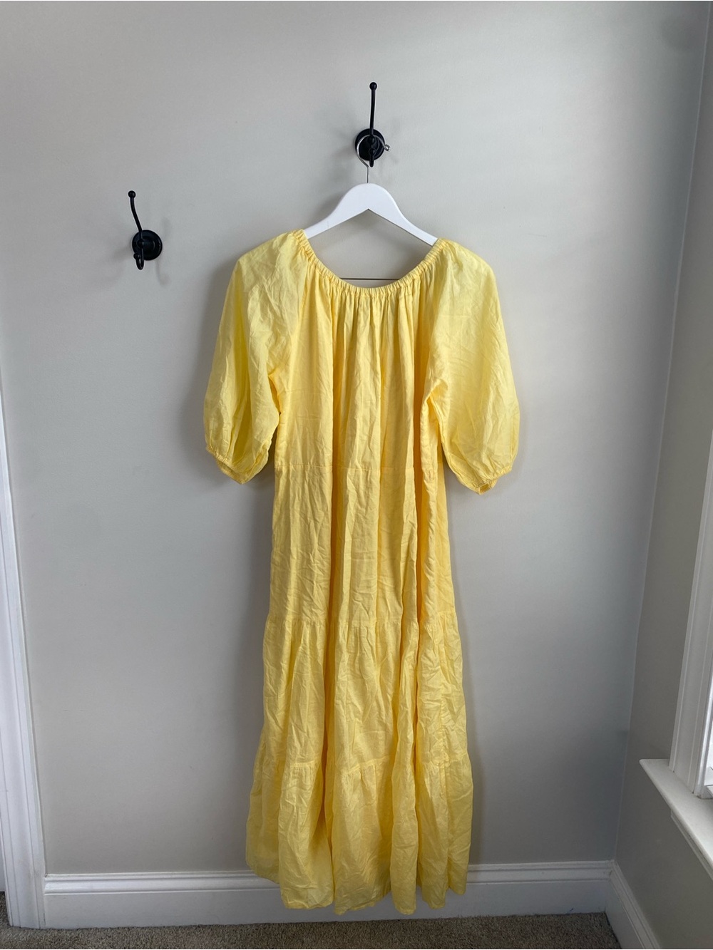 Faithfull the Brand Marlowe Yellow Puff-Sleeve Maxi Dress - Picture 8 of 9